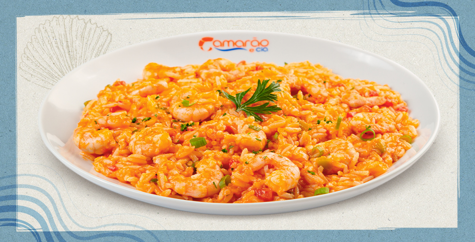 Arroz cremoso con camarones y Cia