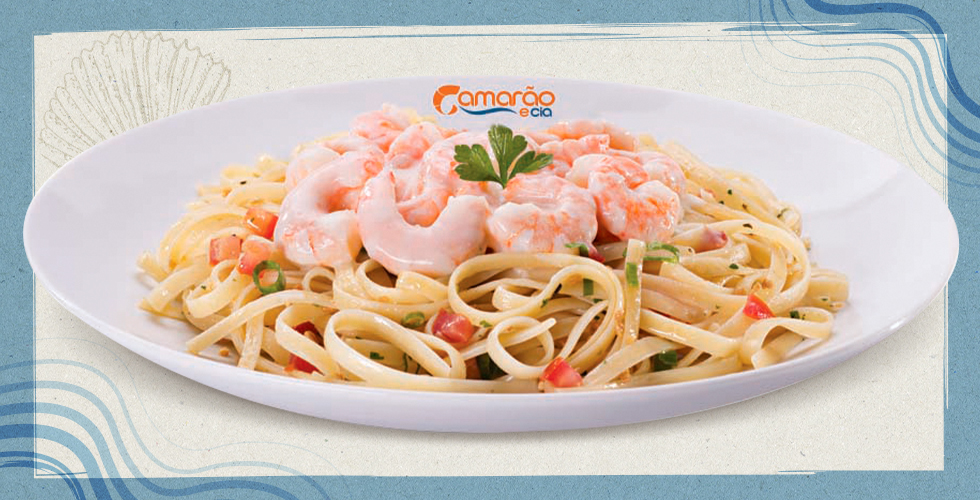 Linguini com Camarões Aromatizados